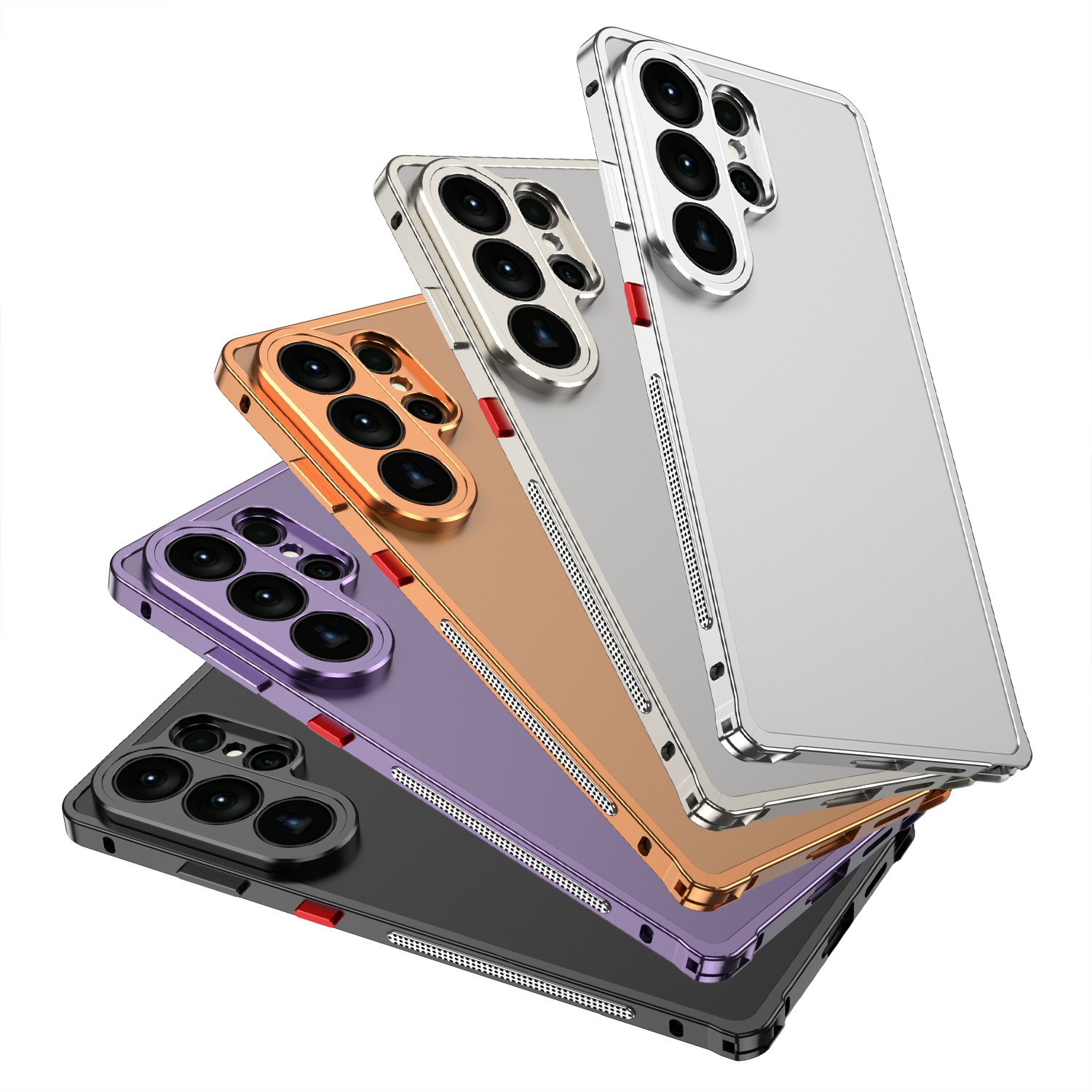 Metal Bumper Aluminum Frame Case - غطاء هاتف معدني مقاوم للصدمات لسامسونج