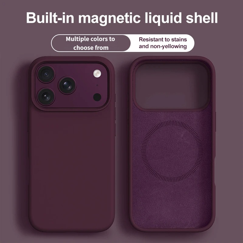 Liquid Silicone Magnetic Phone Case - حافظة هاتف مغناطيسية من السيليكون السائل